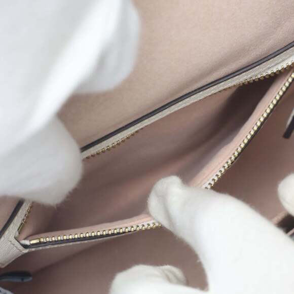 Kate Spade Katie Heart Embellished Small Top Leather Bag in White